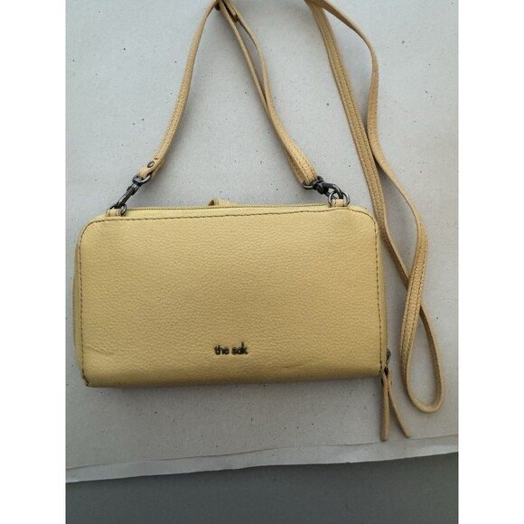The Sak Crossbody Mustard Colored Leather Purse Adjustable Strap 8x4 - Picture 1 of 14